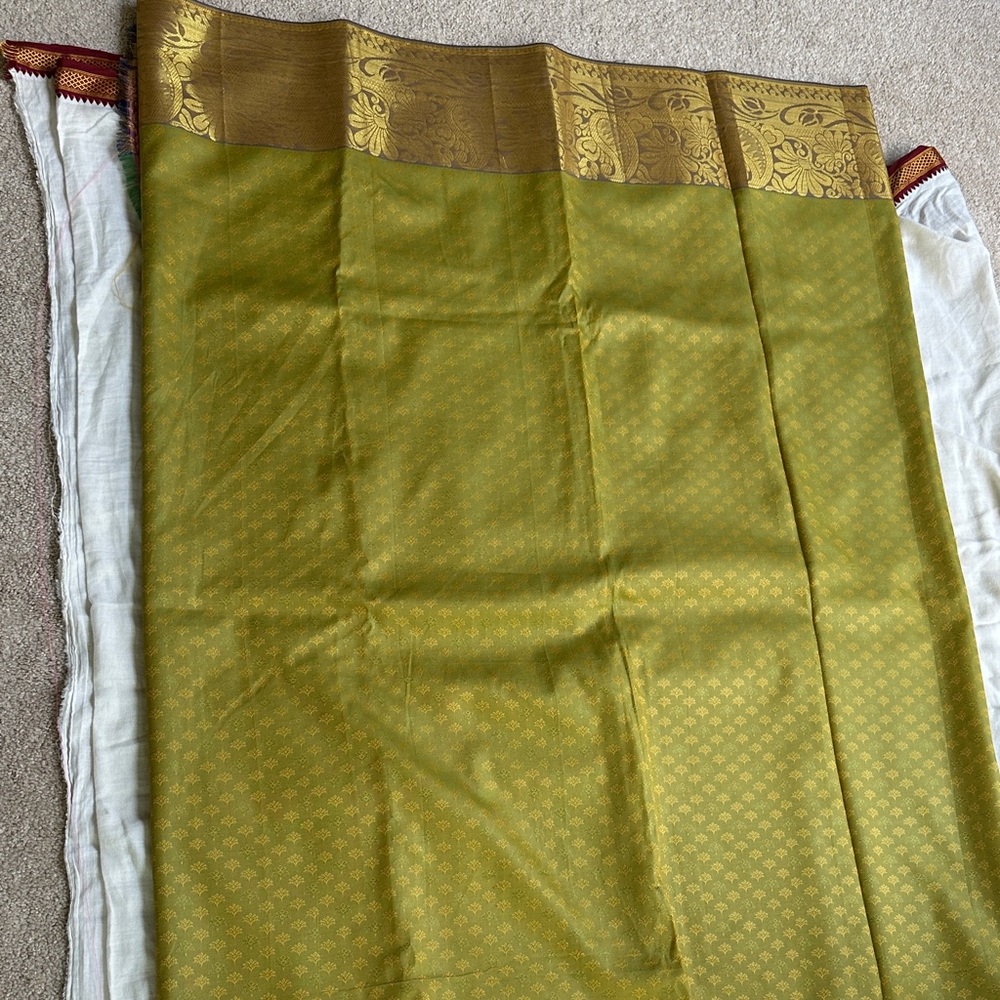 Elegant Green and Gold Saree